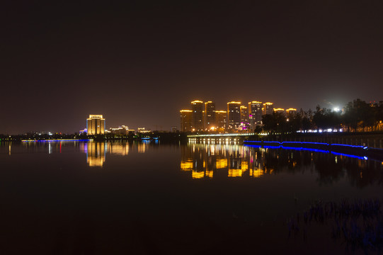 金华湖海塘公园夜景