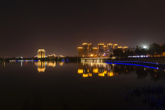 金华湖海塘公园夜景