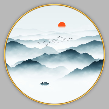 中式禪意山水畫