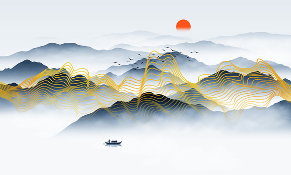 新中式線條山水