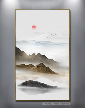 中式山水壁畫