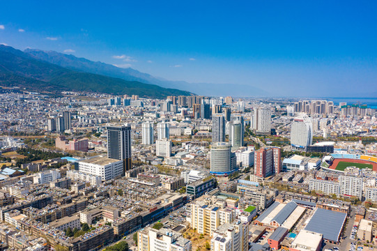 航拍云南大理市區(qū)