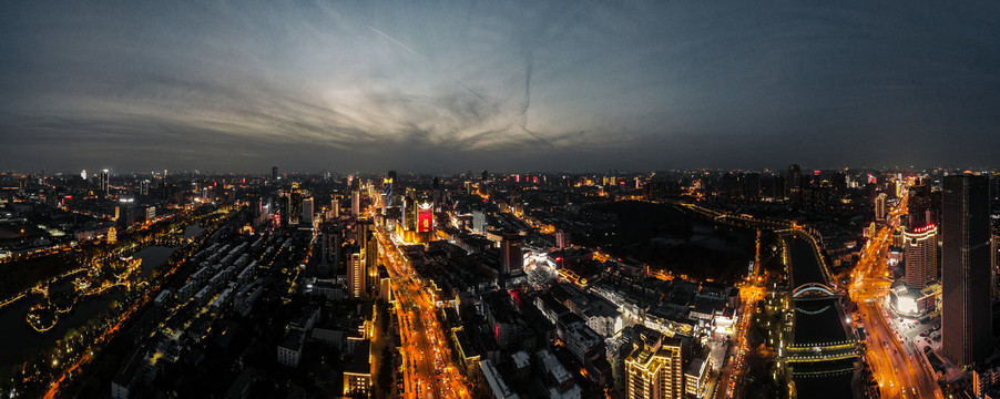 安徽合肥大东门夜景航拍