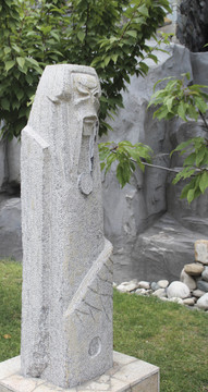 中国西安世博园雕塑道教长者侧面