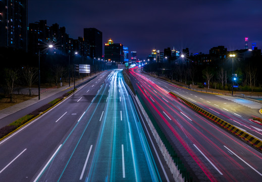 上海浦东杨高南路夜景