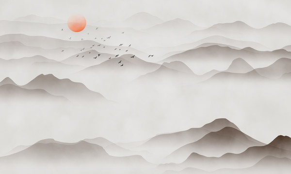 意境山水背景墻