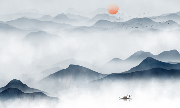 水墨山水圖