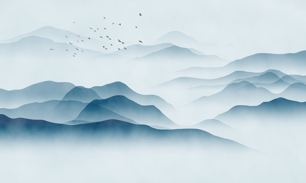 抽象山水掛畫壁畫