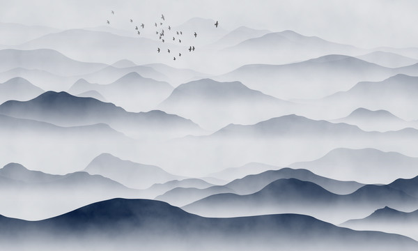 水墨山水裝飾畫