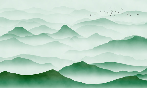 中國風(fēng)山水裝飾畫