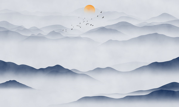 抽象山水掛畫壁畫