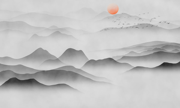 中國風(fēng)水墨山水背景