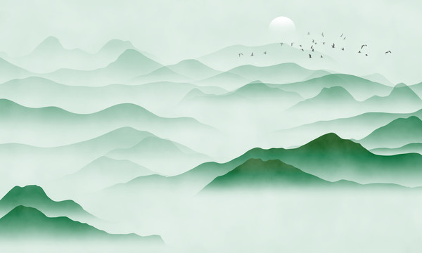 意境山水背景墻