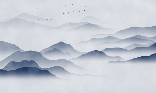 水墨山水裝飾畫