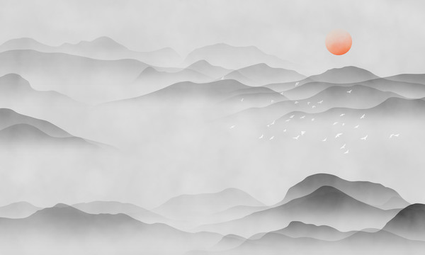中國風(fēng)山水裝飾畫