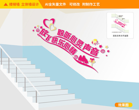 心理咨詢樓道校園文化墻