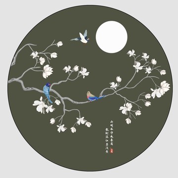 新中式手繪花鳥(niǎo)
