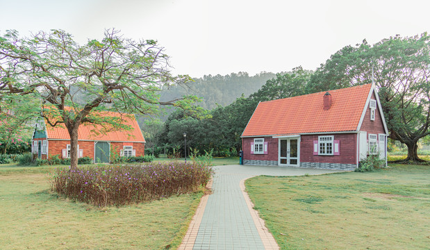 南沙蒲洲花园与欧式建筑房屋