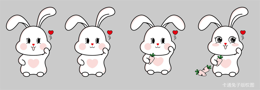卡通可愛兔子插圖