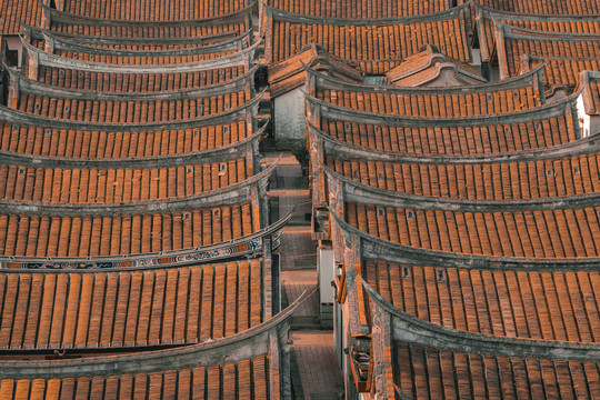 漳州埭美村中国传统古民居屋顶
