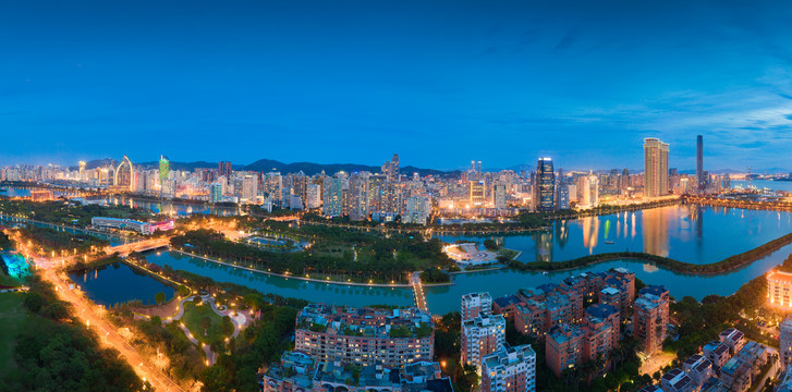 厦门白鹭洲公园夜景