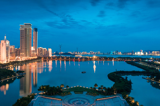 厦门白鹭洲公园夜景