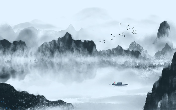 禅意山水画