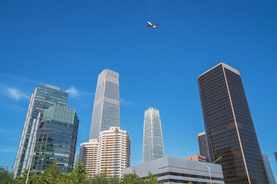 北京现代城市建筑和航空交通