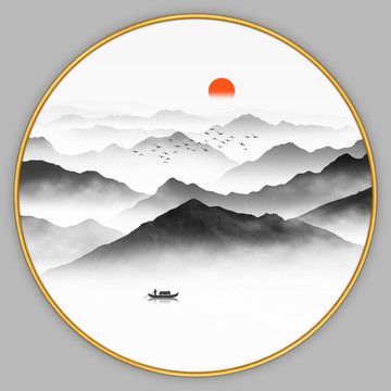 禅意山水装饰画