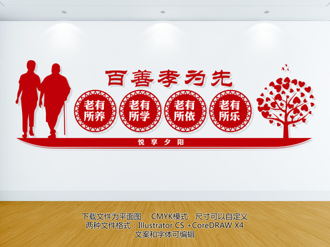 養(yǎng)老文化墻展板