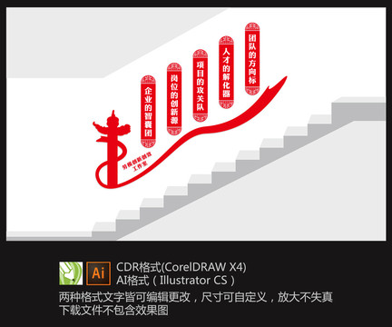 勞模創(chuàng)新工作室樓梯文化墻