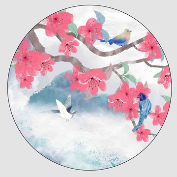 水彩梅花插畫