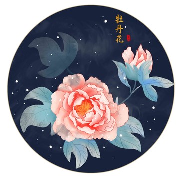 工筆牡丹花