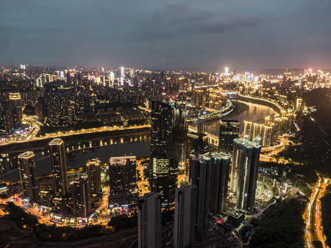 重庆夜景大坪渝中区江北区