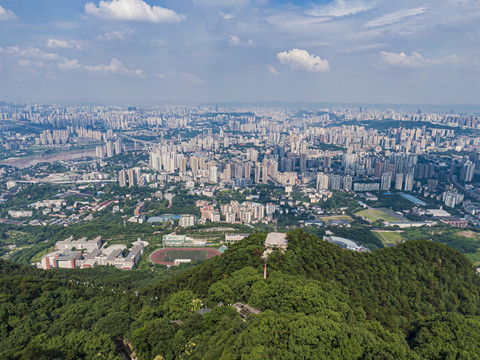 重庆全景歌乐山航拍鸟瞰全市