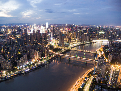 重庆鹅岭公园夜景江北区