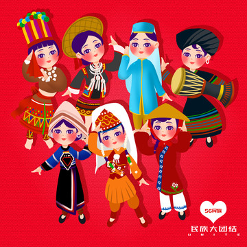 卡通少數(shù)民族