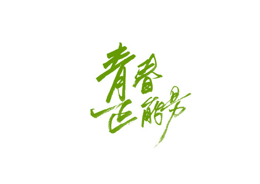 青春正能量书法字