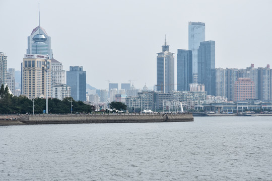 海景 海上日出日落 海冰城市