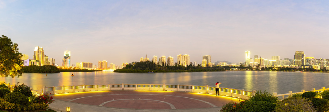 厦门筼筜湖夜景高清全景图