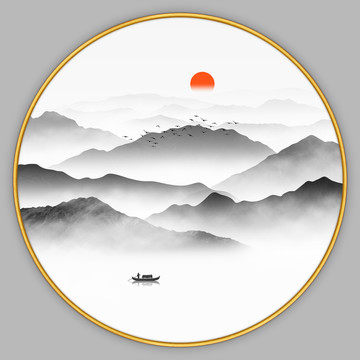 山水水墨畫