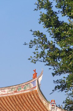 中式传统建筑屋脊翘角