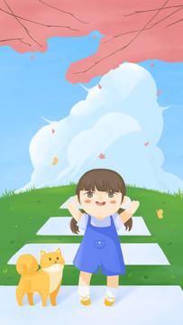 樹下小女孩