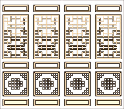 古建筑门花纹