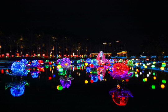 人民广场夜景新春花灯展