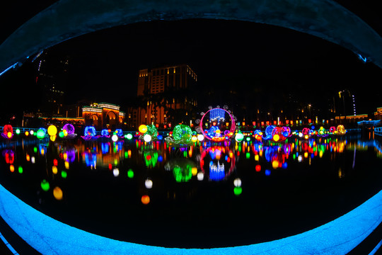 人民广场夜景新春花灯展