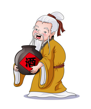 賣酒翁卡通素材
