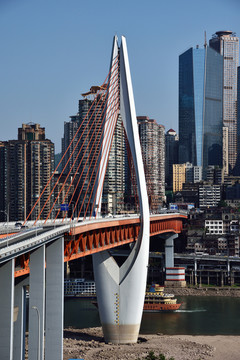 重庆千厮门大桥城市建筑风光