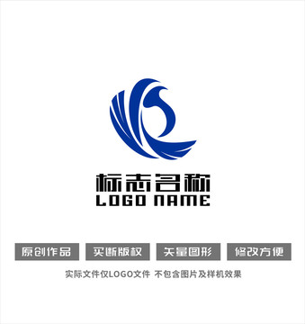 Y字母YR标志飞鸟科技logo