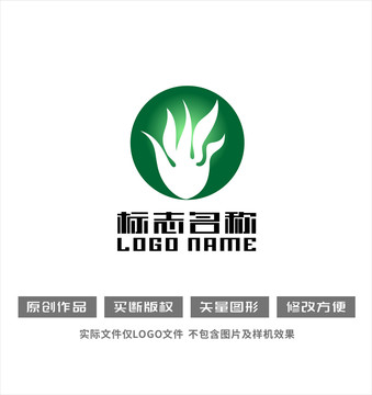 花朵鳥(niǎo)標(biāo)志佛手瓜logo